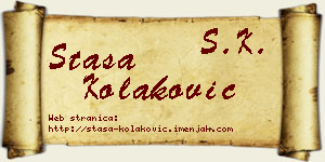Staša Kolaković vizit kartica